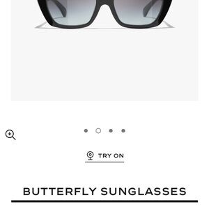 CHANEL Black Oversized Butterfly Sunglasses